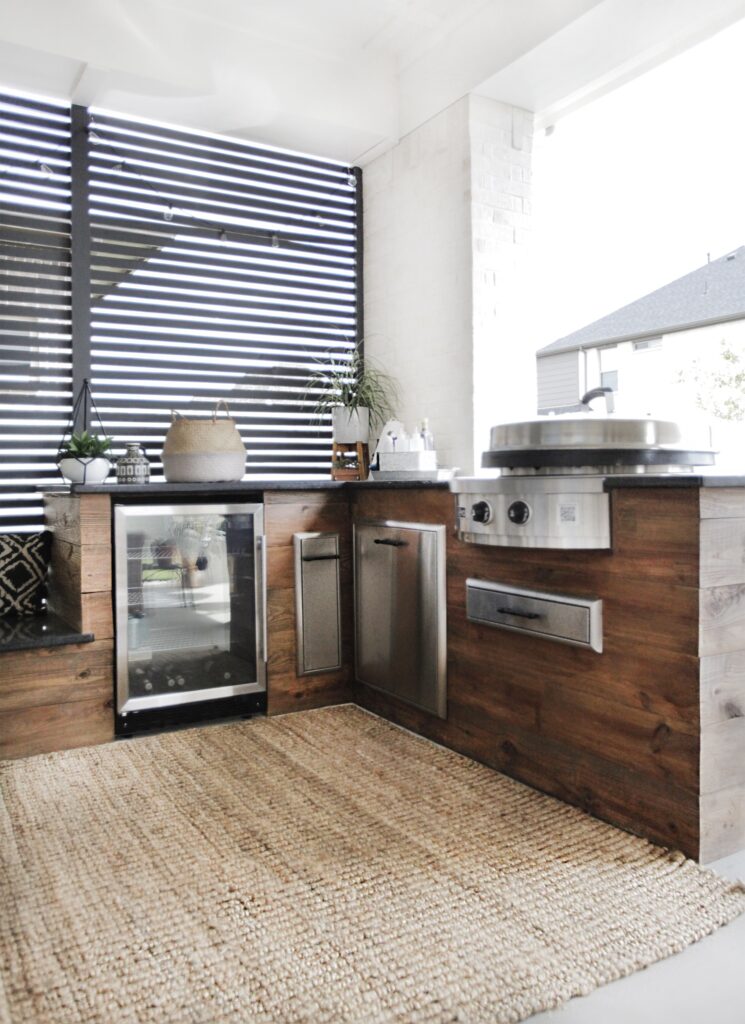 outdoor kitchen build with evo grill built in